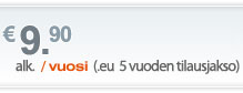 Domainrekisteröinti edullisimmillaan 9,90/vuosi